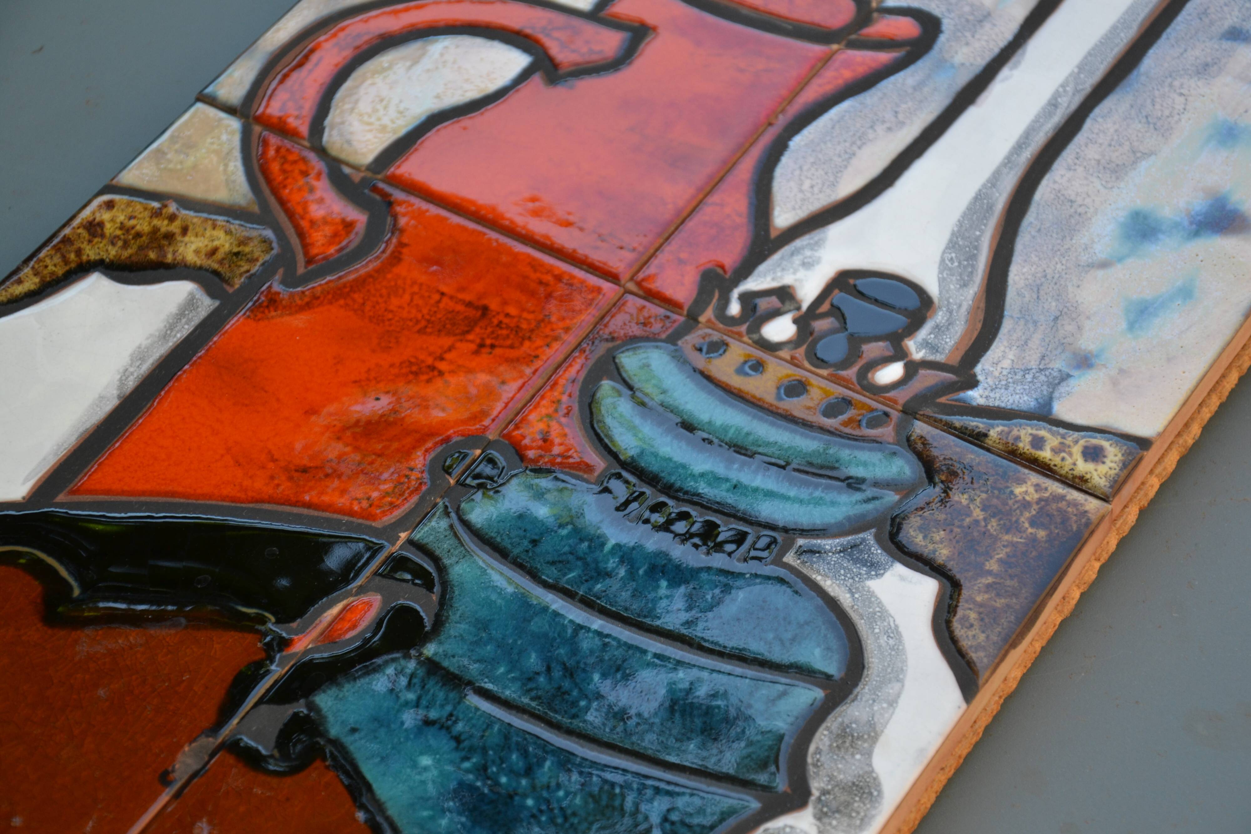Ceramic plaque Vallauris Raymonde Leduc