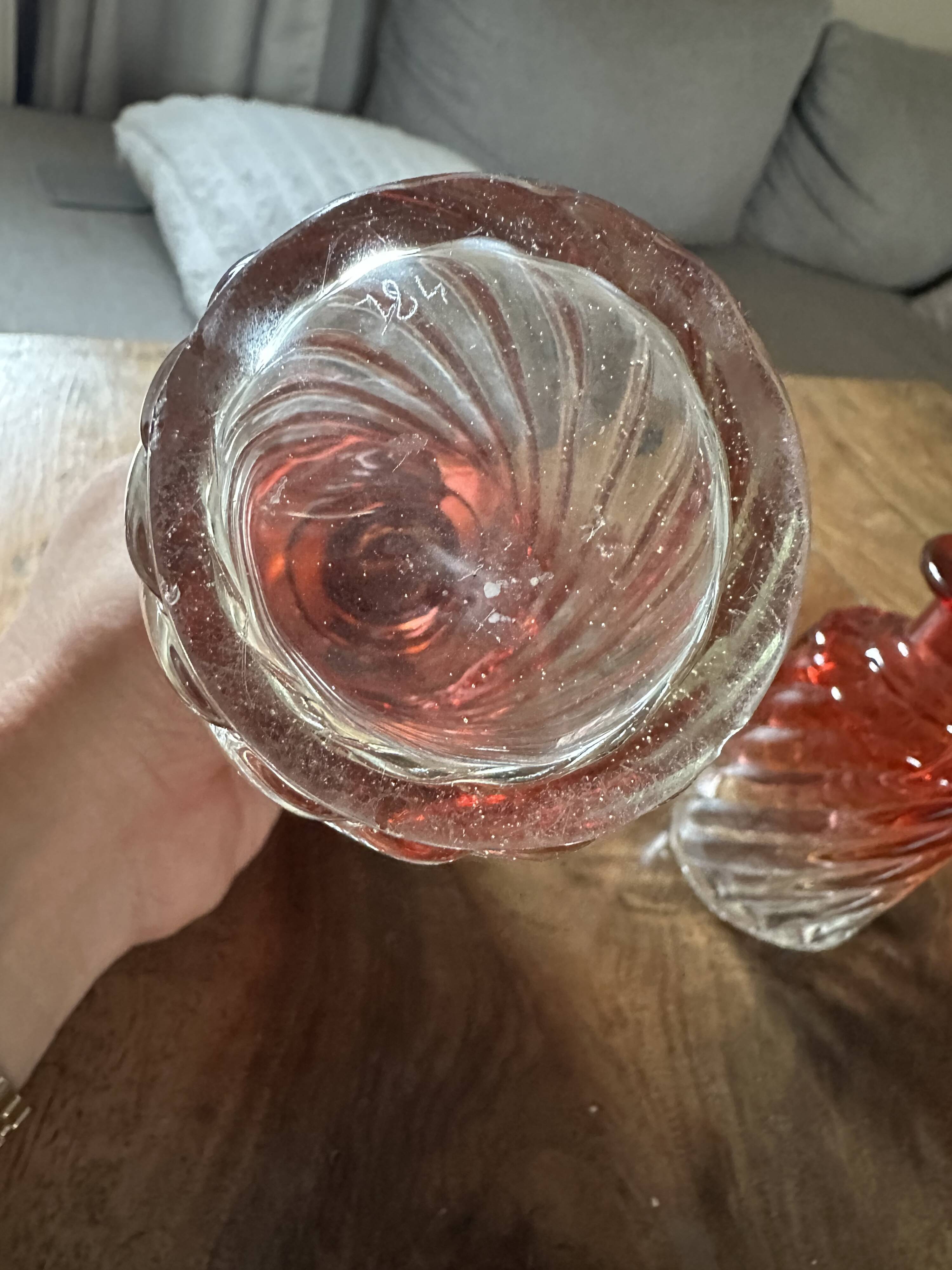 Baccarat red crystal bamboo vase