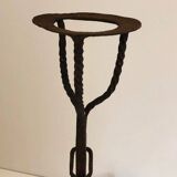 Pair of wrought iron fire tongs