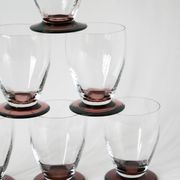 Lot de 6 verres à vin à pieds Violets, 1960