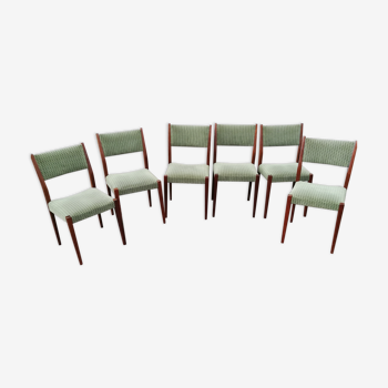 Set de 6 chaises scandinaves tissu vert