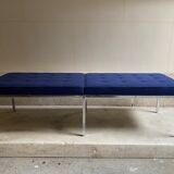Florence Knoll bench for Knoll Studio blue fabric.