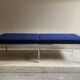 Florence Knoll bench for Knoll Studio blue fabric.
