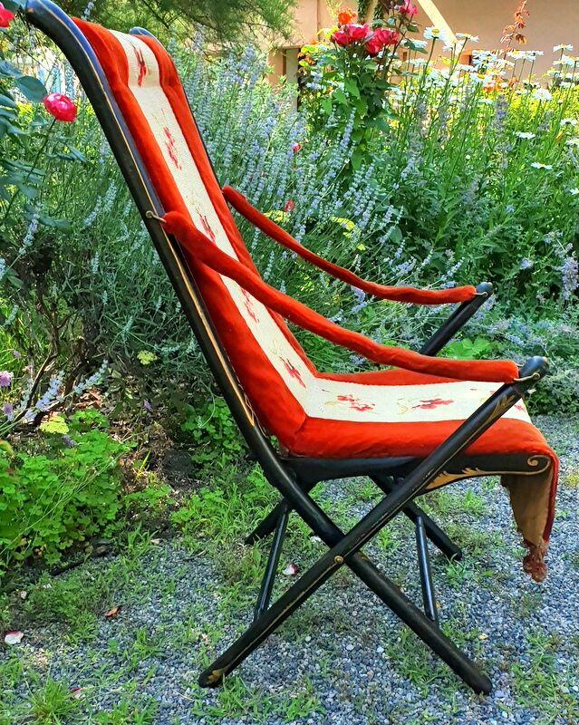 Folding armchair chair Napoleon III of the nineteenth century