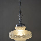 Original Vintage 1960's Lobed Glass Pendant Light