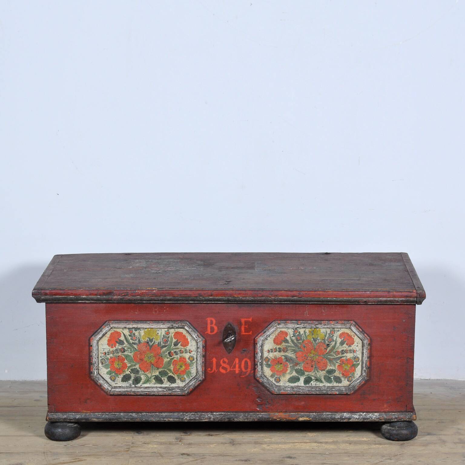 Folk art wedding chest from 1849