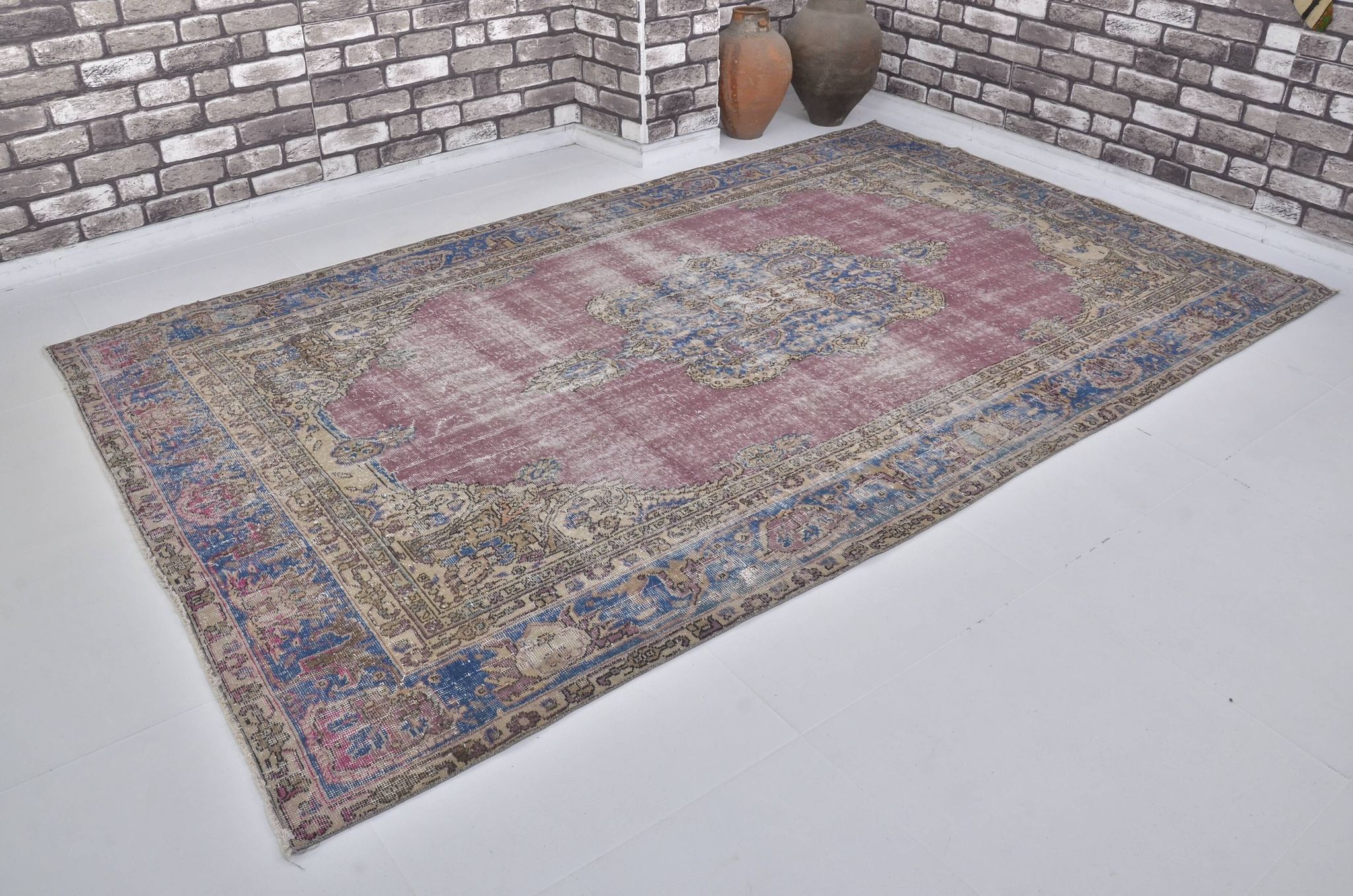 Tapis de salon Oushak noué à la main sku 1483