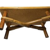 Vintage bamboo and rattan step stool