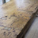 Antique vintage rustic large pine dining table old workbench