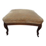 Louis Philippe style footstool in oak and velvet