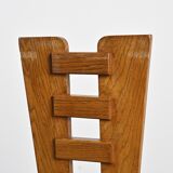 Ensemble de six chaises en chêne par Henry Jacques Le Même, France vers 1940
