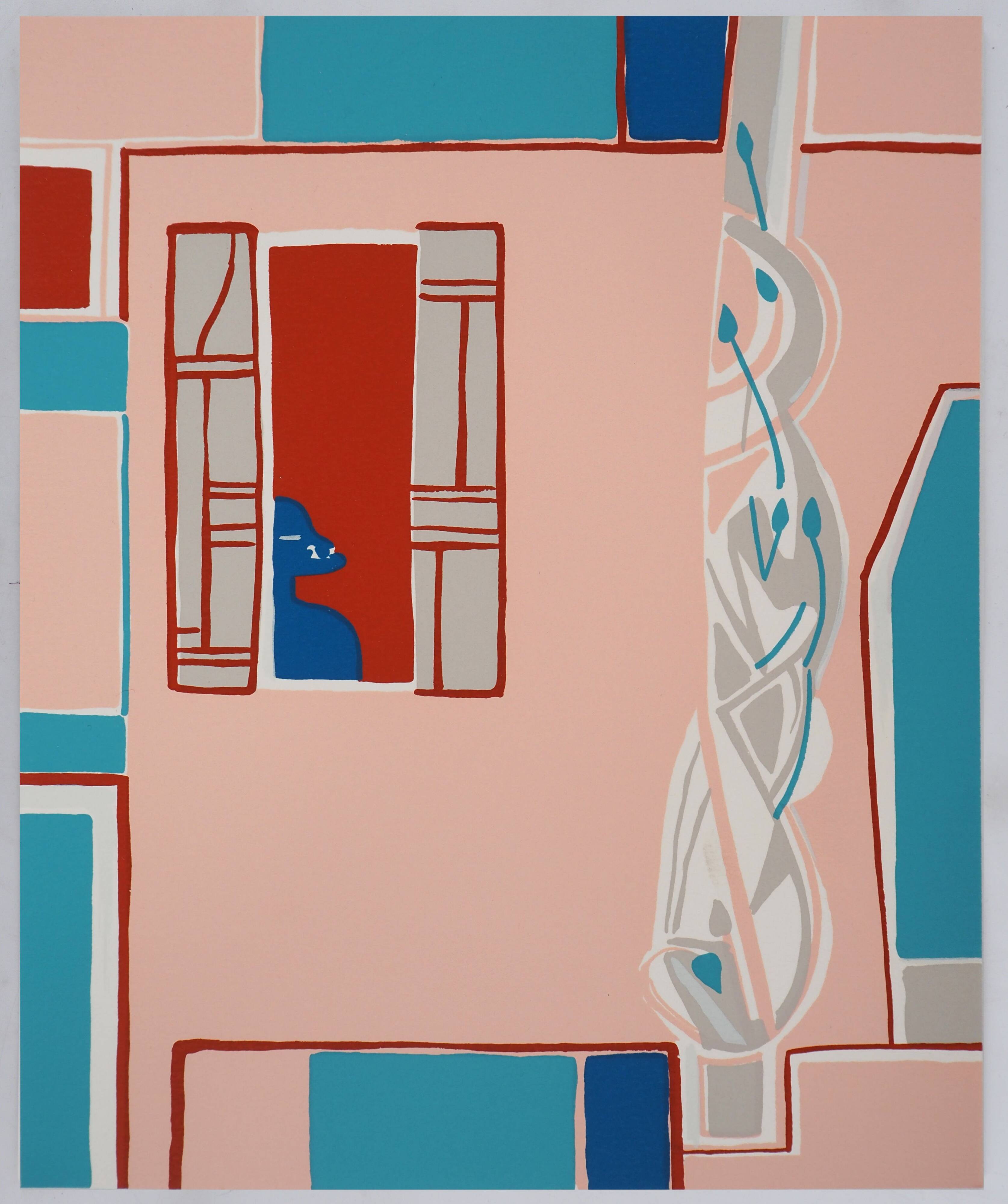 Françoise Gilot : La maison rose, sérigraphie originale