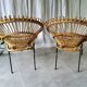 Pair of 60s rattan armchairs