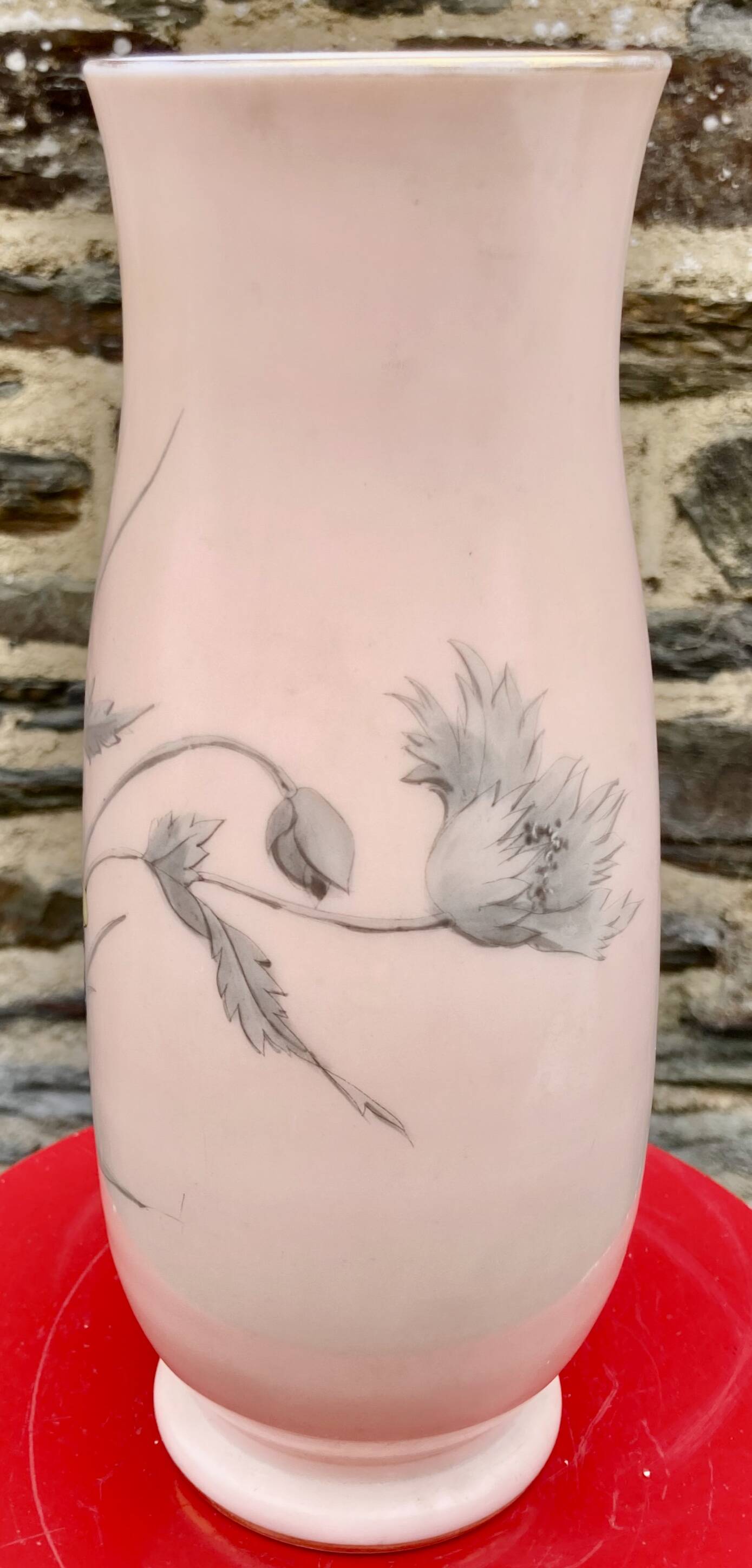 Rare opaline vase from baccarat crystal factory decor art deco art nouveau