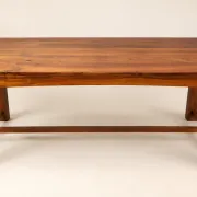 Dining table and 4 solid sheesham wood chairs in Arts & Crafts style.