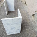 Vintage white Carrara marble coffee table