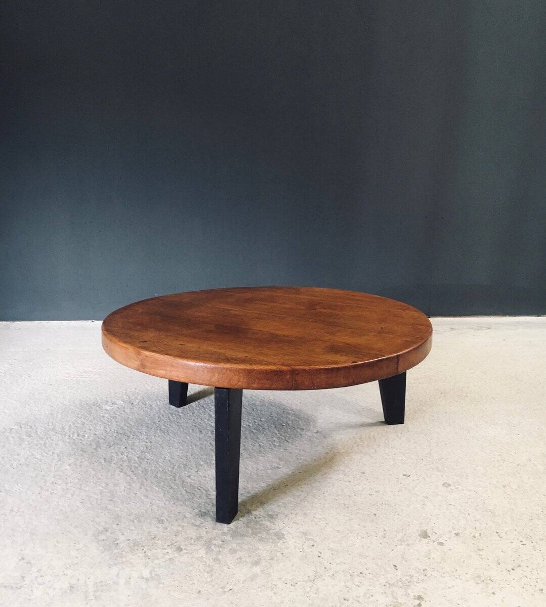 Mid-Century Industrial Tripod Coffee Table, France, 1950s