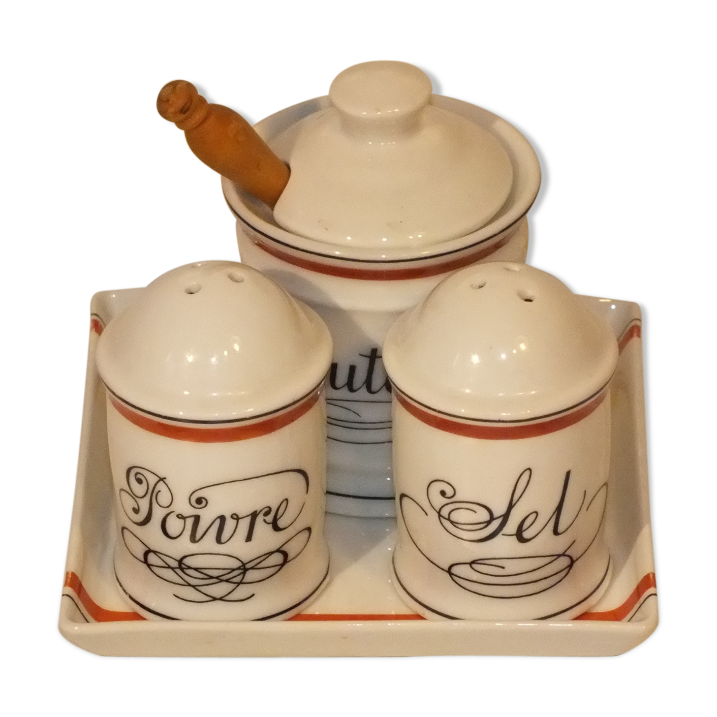 Auteuil porcelain condiment service - Bistrot line by Lobjoy