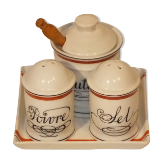 Service à condiment en porcelaine d'Auteuil - ligne Bistrot par Lobjoy