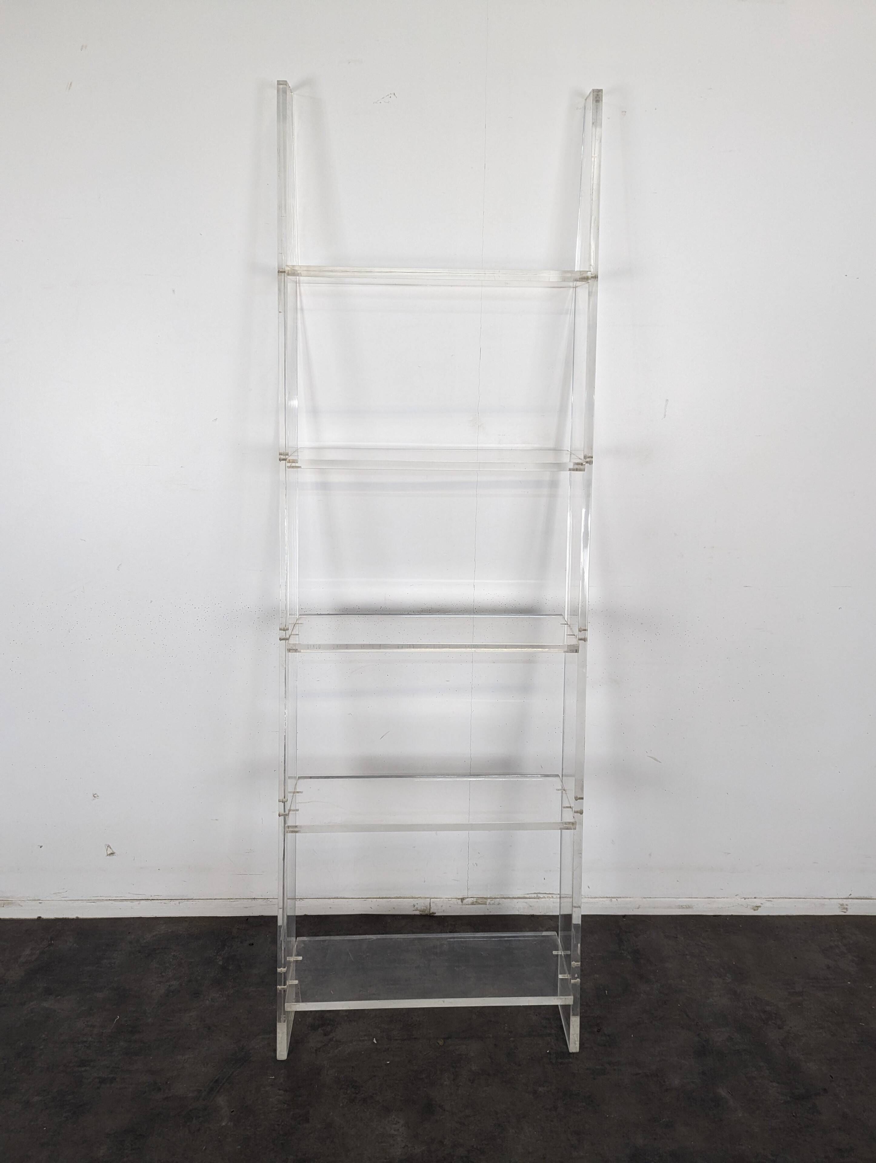 1970s plexiglass ladder shelf in the style of the Invisibles from Le Marais.