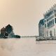 Watercolor painting "Twilight in Venice at the Cipriani", signed
