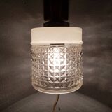 Wall lamp in wood and chrome glass 70s