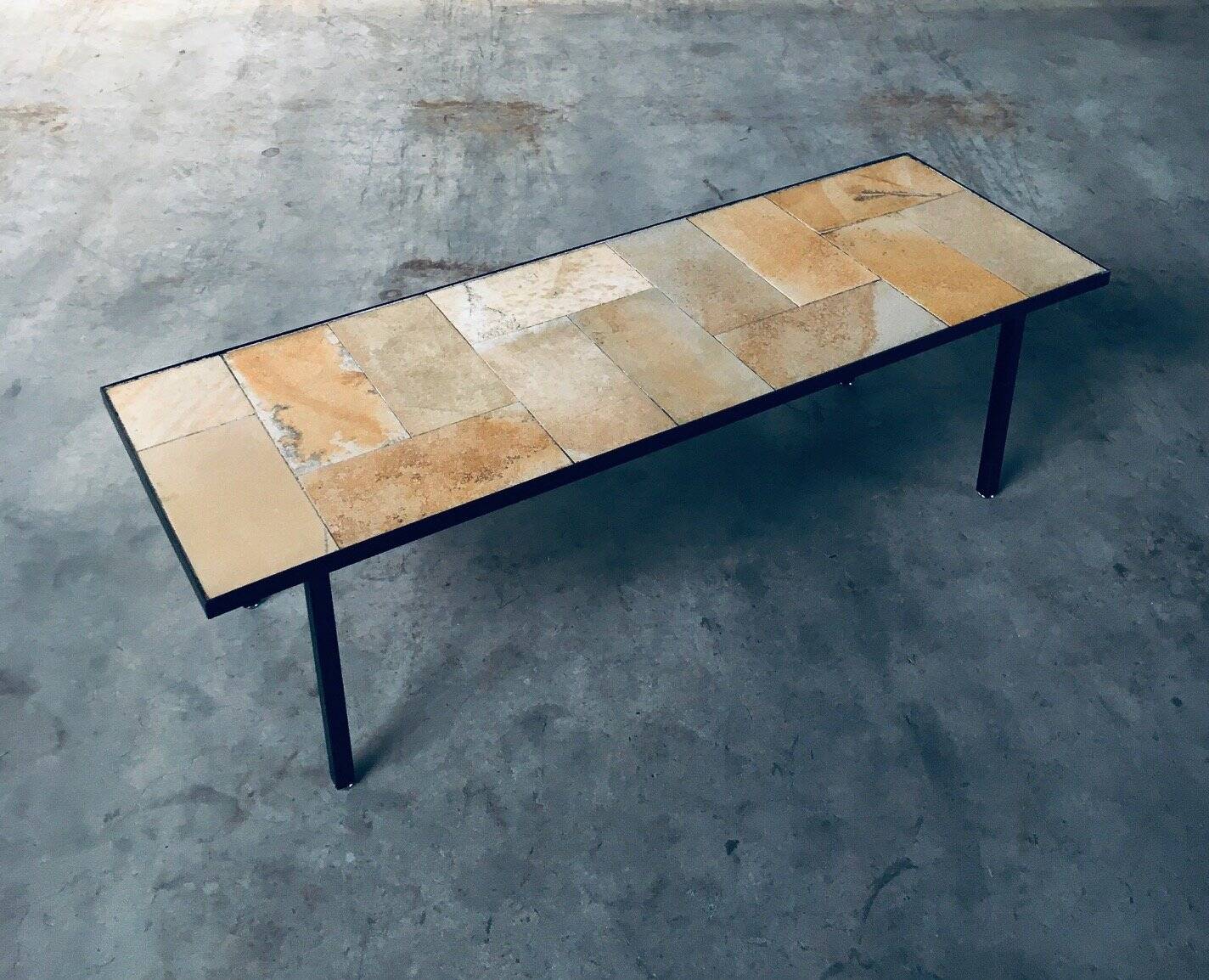 Mid-Century Minimalist Ceramic Tile Coffee Table, France, 1960s