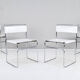 Set of Four Modern Italian White Leather Libellula Chairs by Giovanni Carini 70s