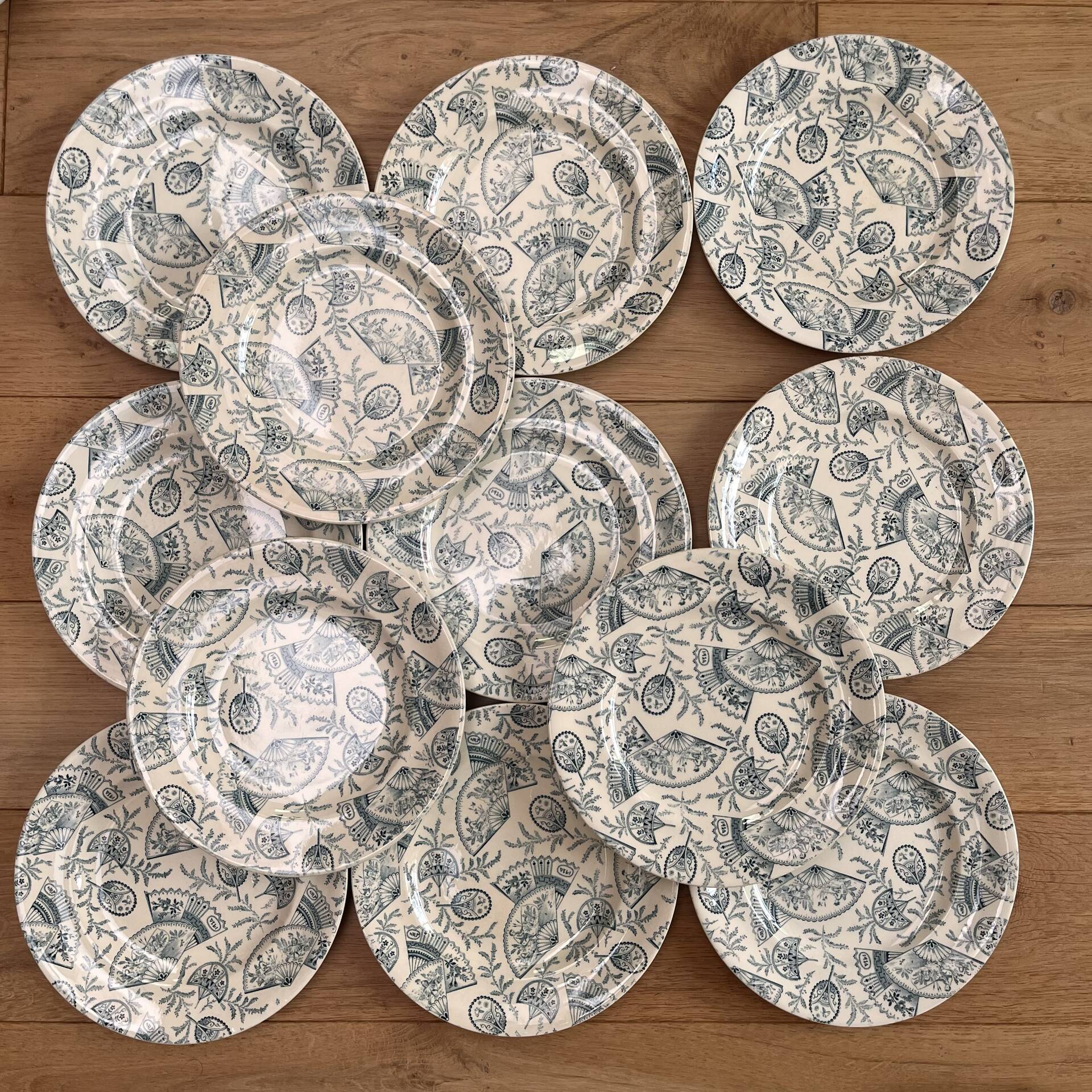 12 assiettes Terre de fer Longwy