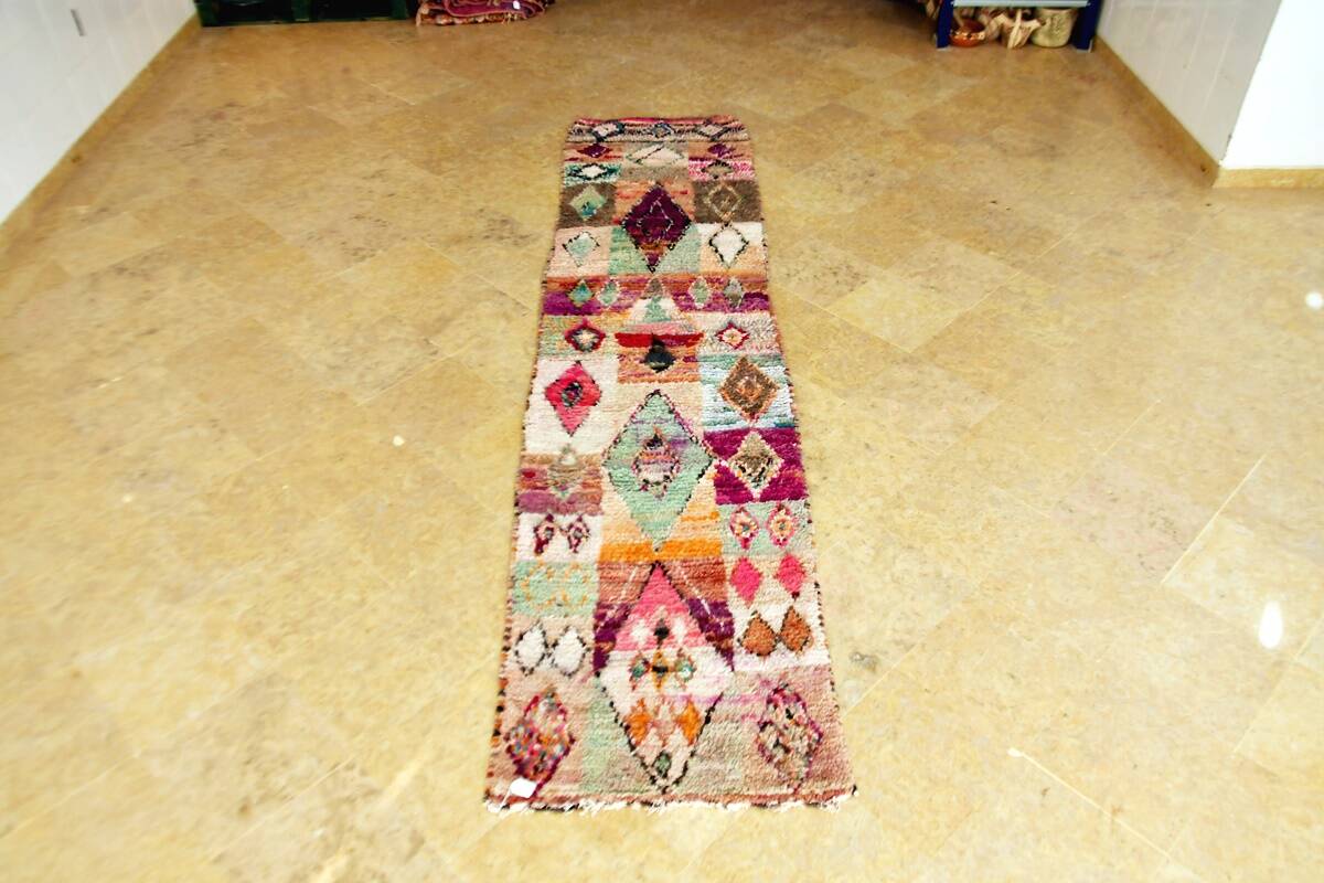 Moroccan Berber carpet hallway Boujaad 288 x 68 cm New