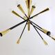 Lustre Sputnik articulé noir et laiton style Stilnovo, Italie, 1950