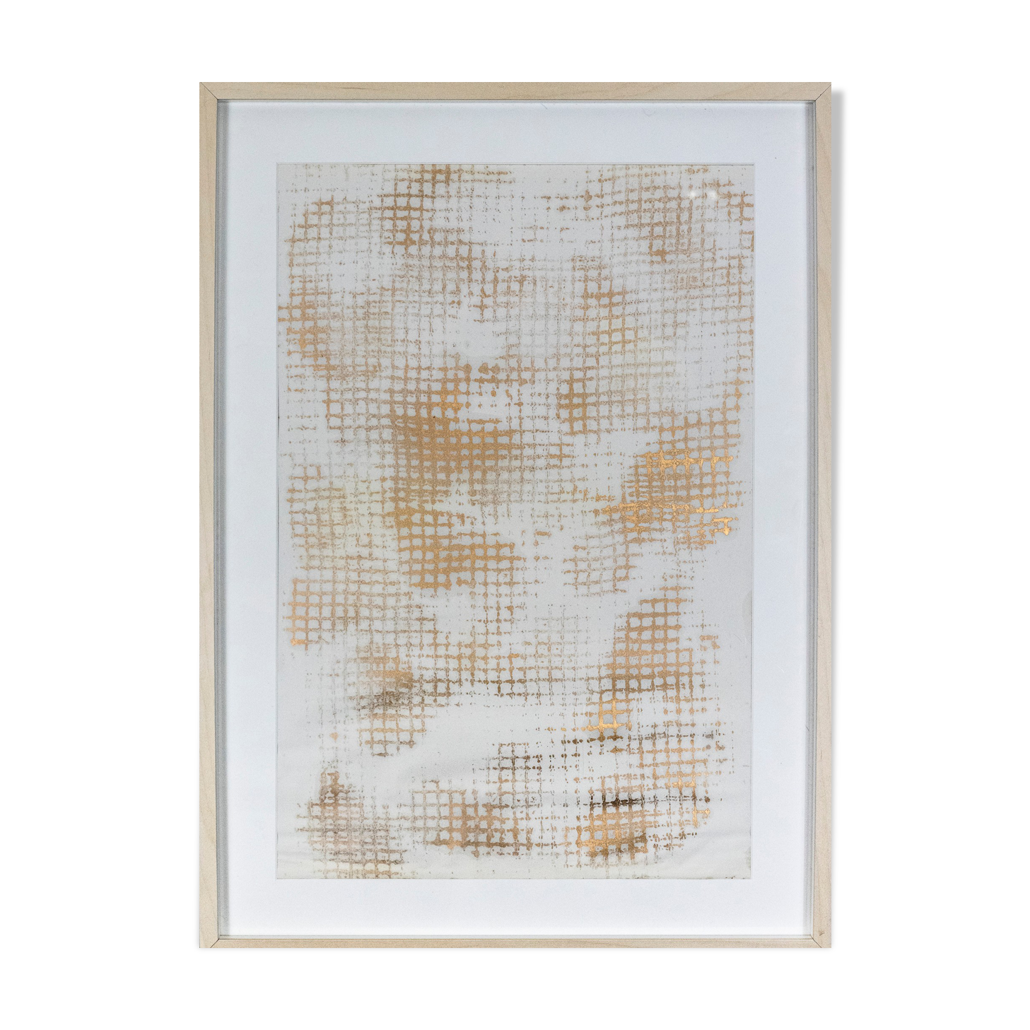 Tableau à l'huile sur papier "cage dorée 1" -