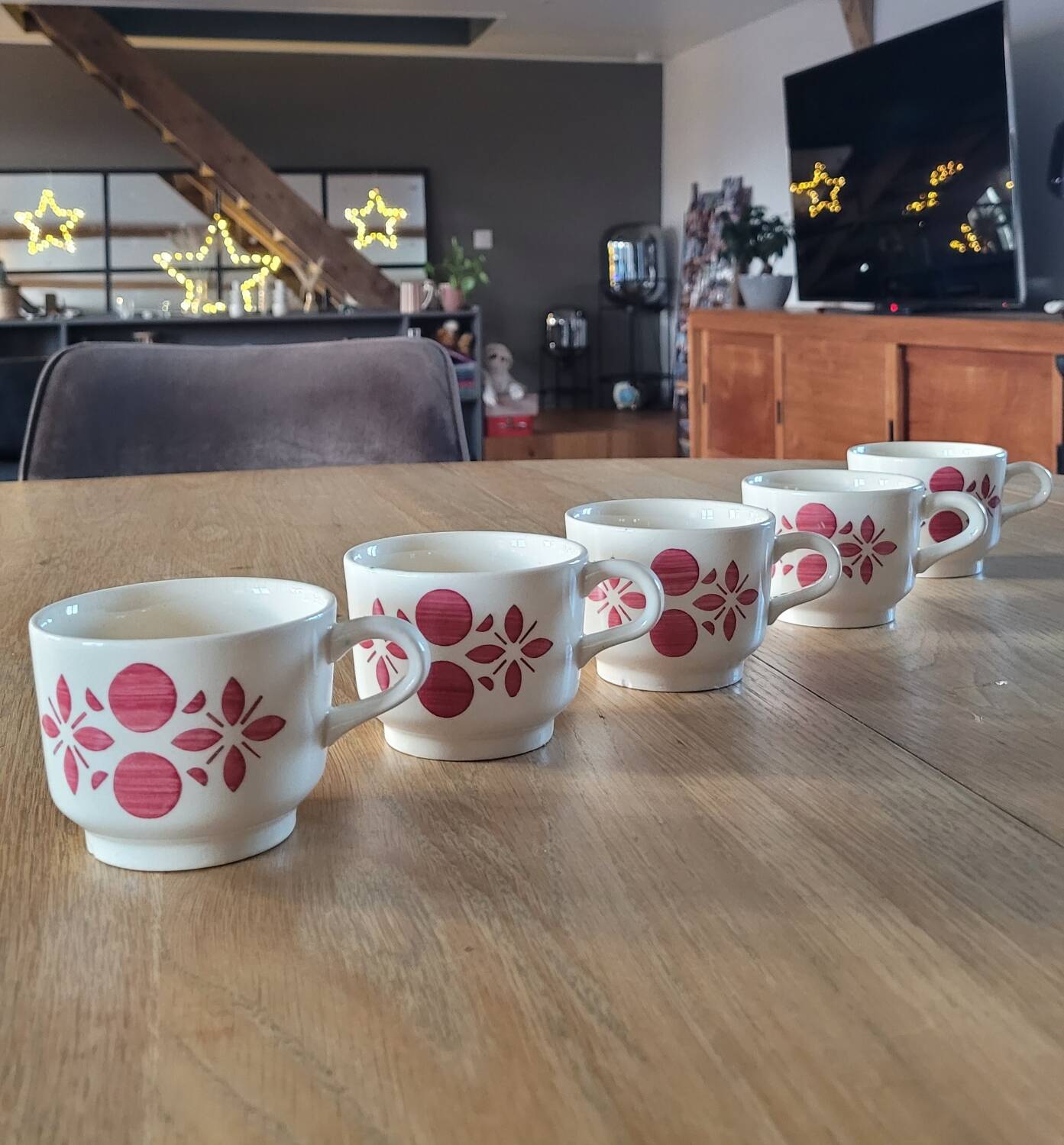 5 antique coffee cups