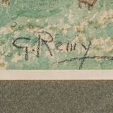 Watercolor on paper by G. Rémy farm house Serres Gaston Farot 1931