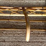 1960s rattan wall hook shelf