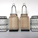 Pair of chinese wire lanterns