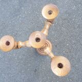 Pair of turned wooden candlesticks