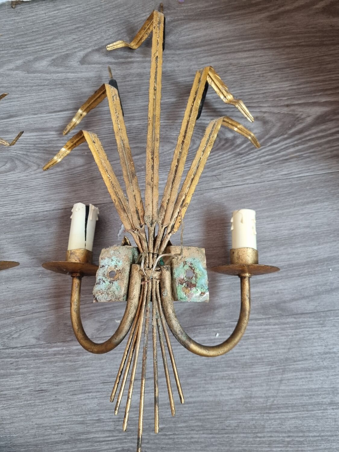 Reed wall lamps Circa 1950