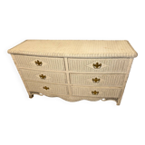 Commode rotin vintage