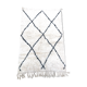 Tapis berbère marocain Beni Ouarain à losanges noirs 1,46x1m