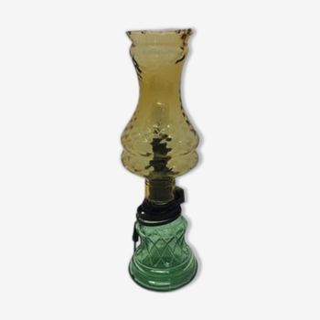 Green and yellow glass lamp