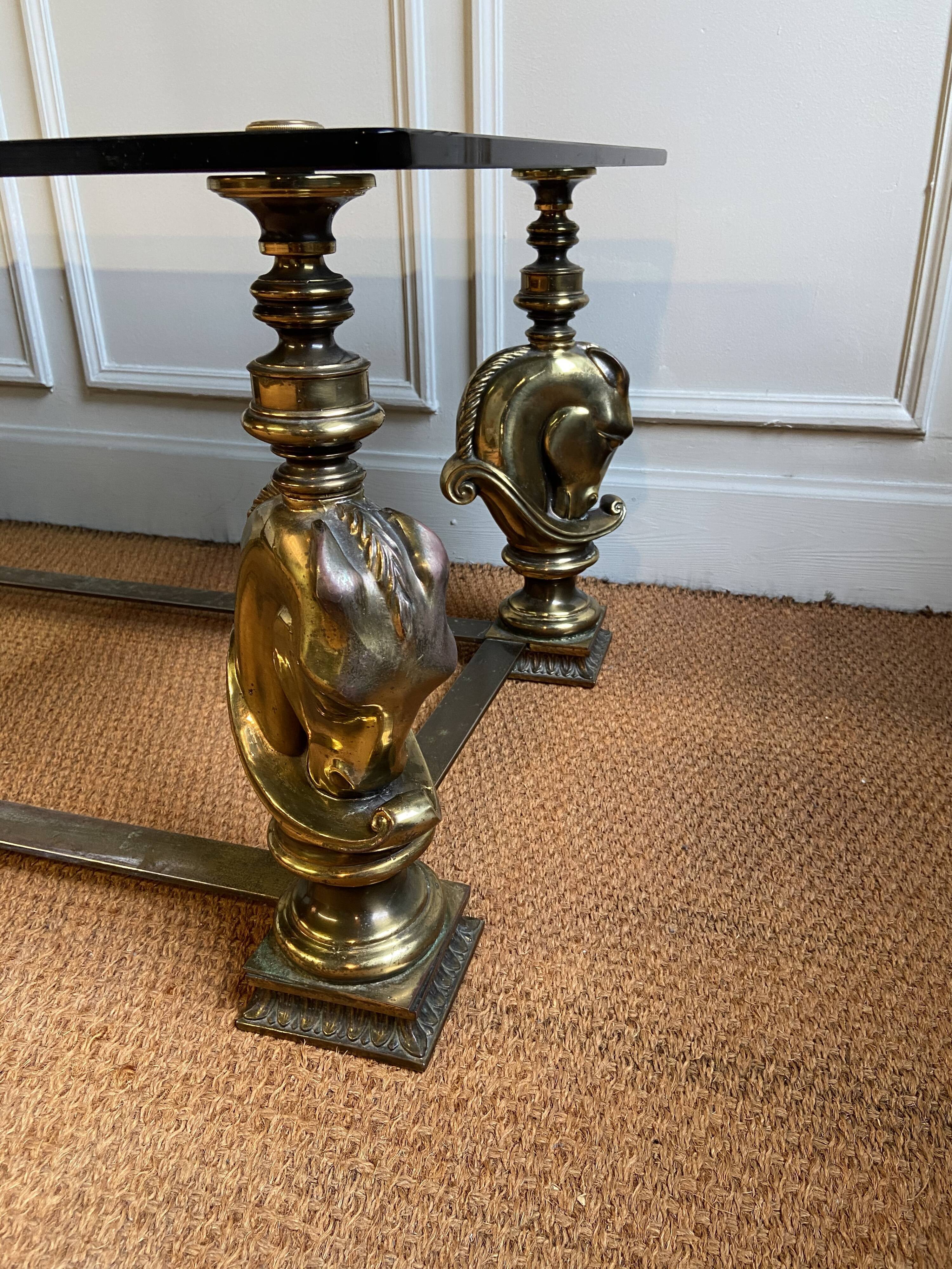 Bronze bass table with horse head