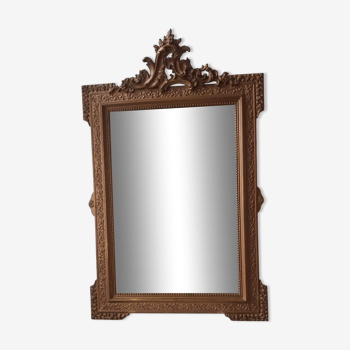 Miroir en bois et stuc doré 19ème