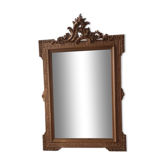 Miroir en bois et stuc doré 19ème