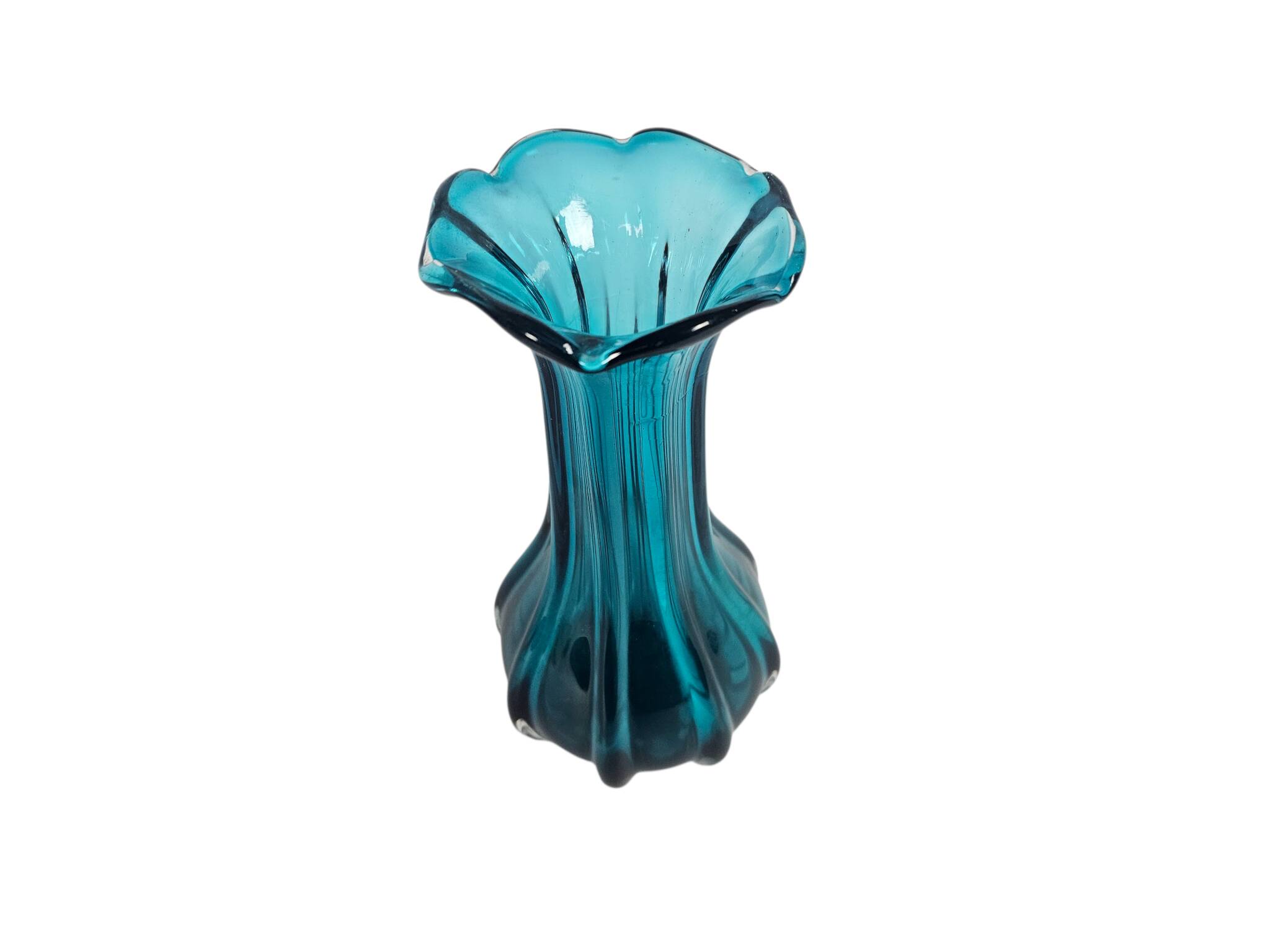 Murano - vase - aqua blue - Italy - 3rd quarter of the 20th century