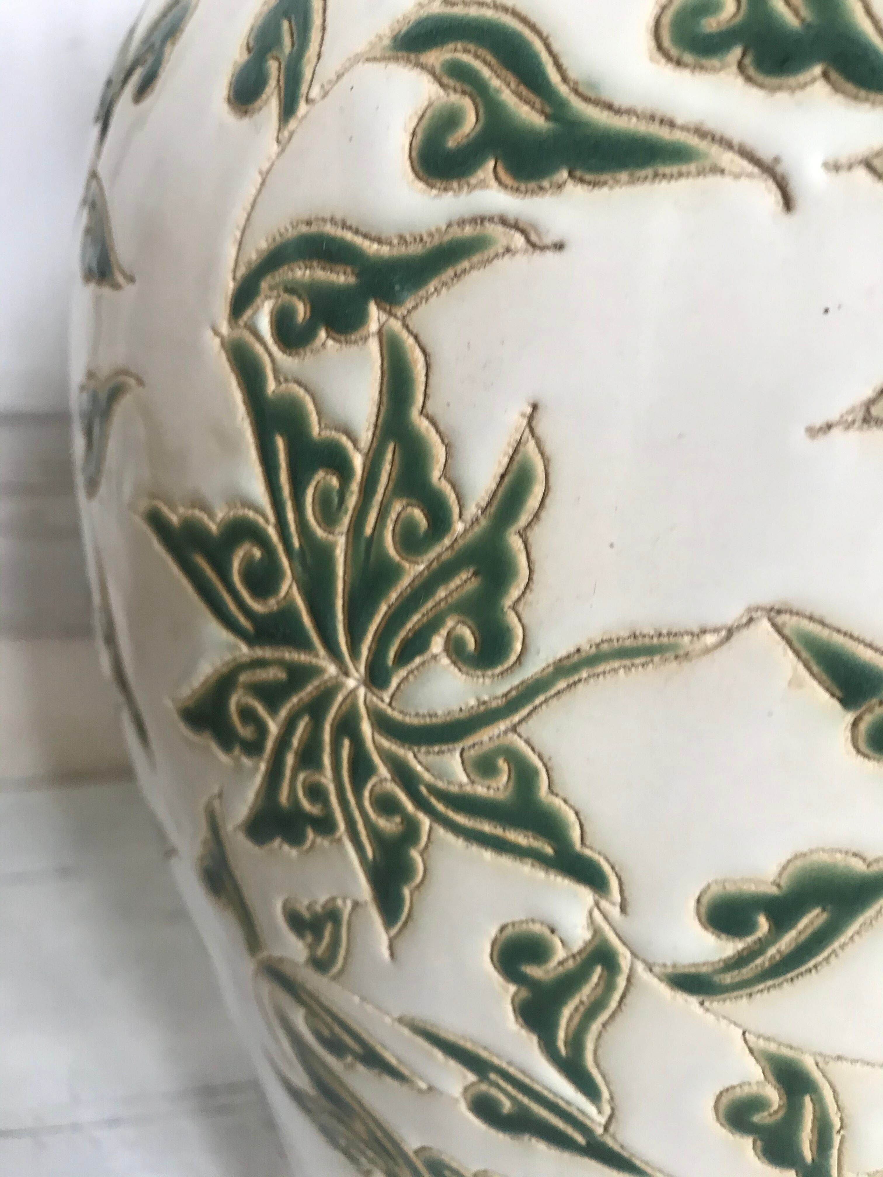44cm enamelled ceramic vase