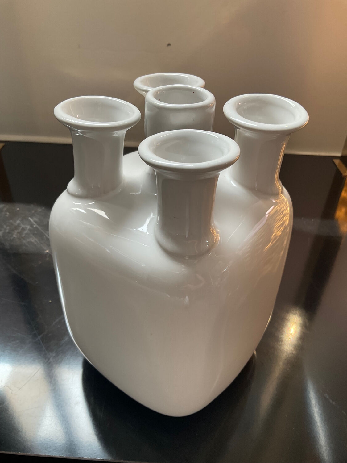 Vintage soliflore vase in glazed ceramic