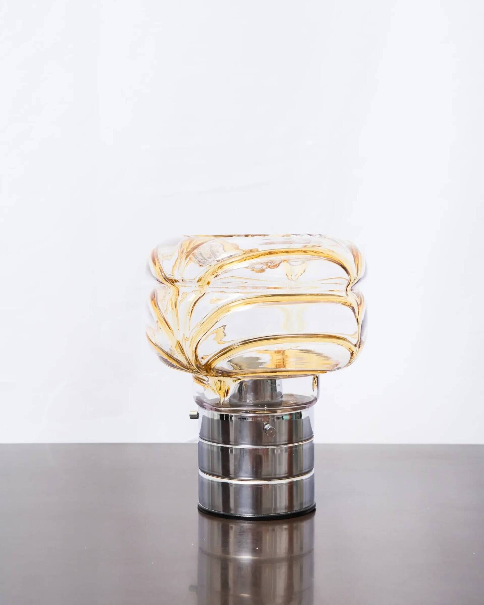Caramel Murano glass table lamp, Mazzega, 1970s