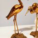 Couple of heron in vintage golden brass