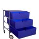 Mobil storage unit – 3 cobalt blue drawers – Kartell, 1993 (First edition)